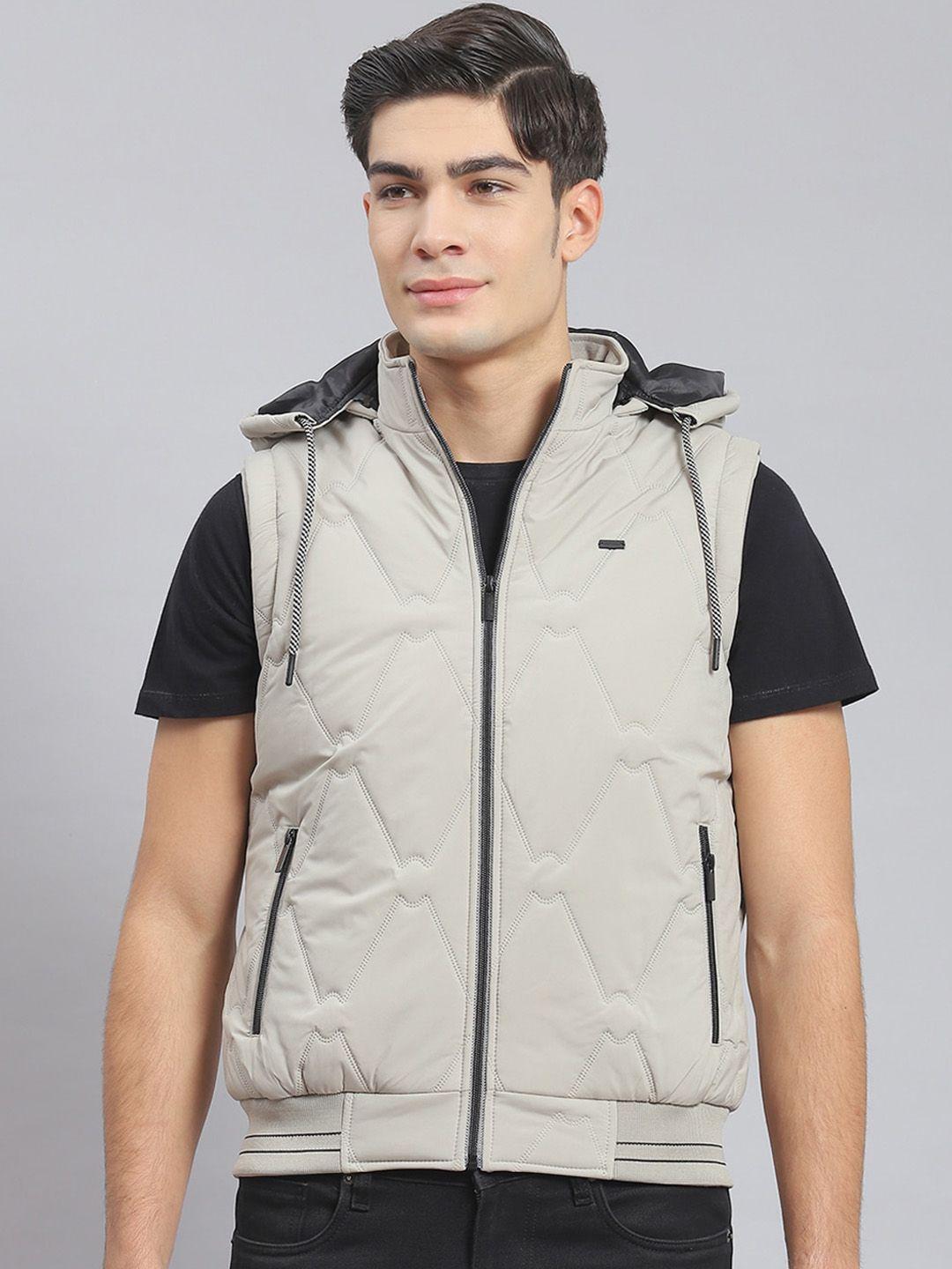monte carlo hooded neck sleeveless zip detail lightweight padded jacket