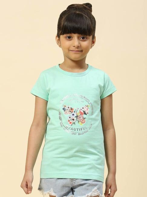 monte carlo kids mint green floral print top