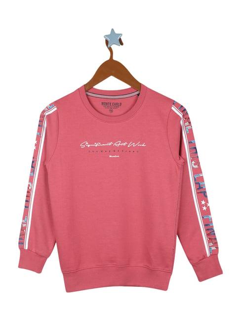 monte carlo kids onion pink printed full sleeves sweatshirt