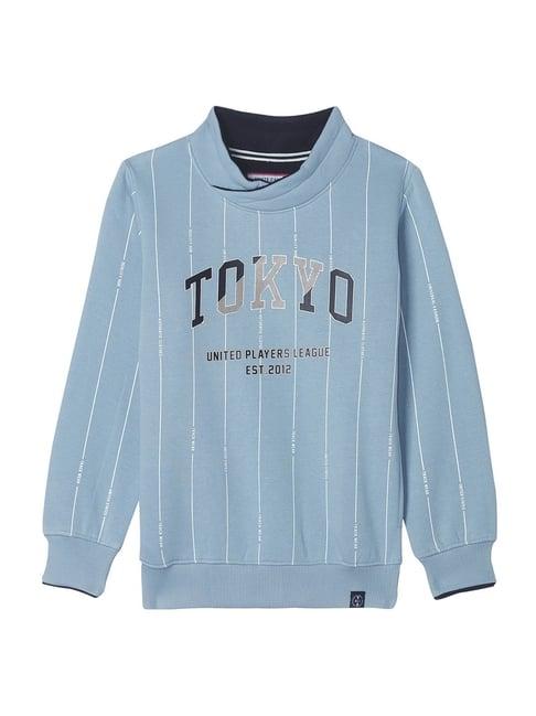 monte carlo kids sky blue printed full sleeves sweatshirt