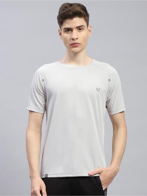 monte carlo light grey regular fit printed t-shirt