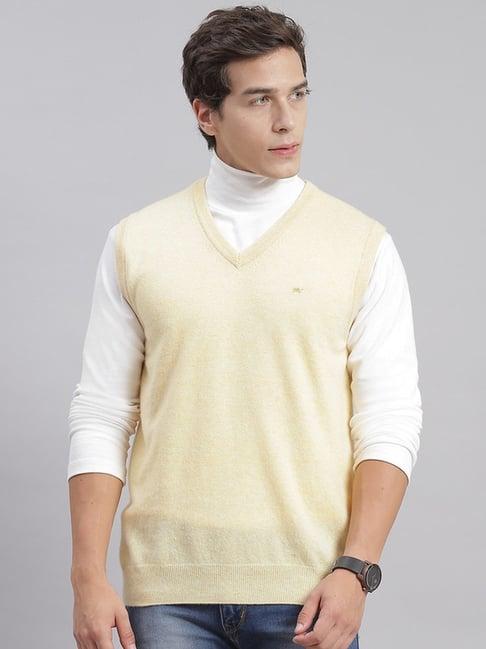 monte carlo light yellow regular fit sweater