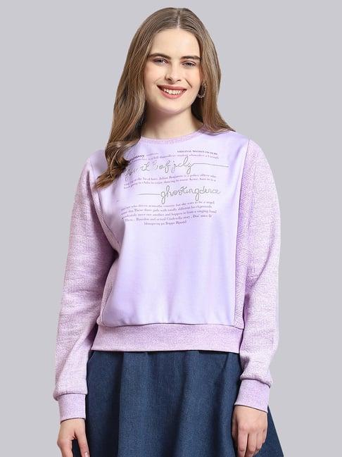 monte carlo lilac cotton graphic print sweatshirt