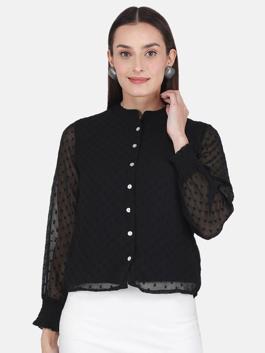 monte carlo mandarin collar shirt style top