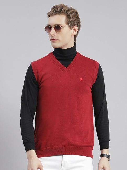 monte carlo maroon cotton regular fit sweater