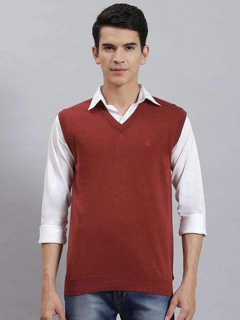 monte carlo maroon cotton regular fit sweater