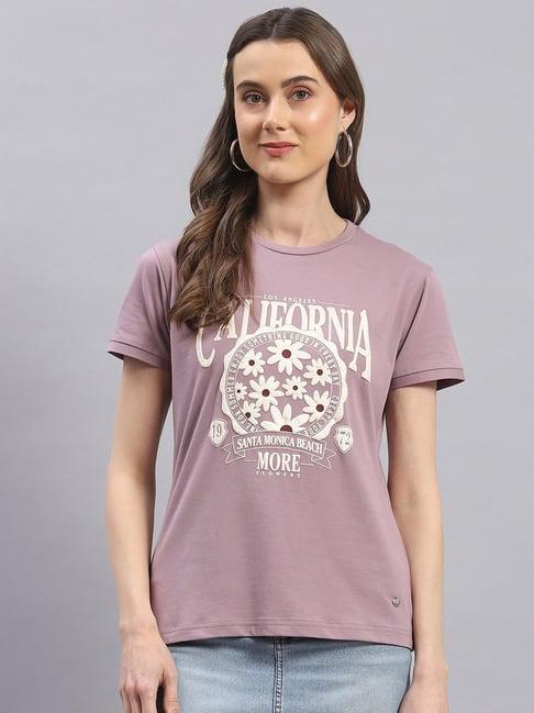 monte carlo mauve graphic print t-shirt