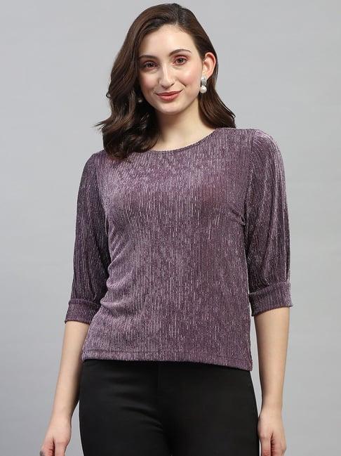 monte carlo mauve textured top