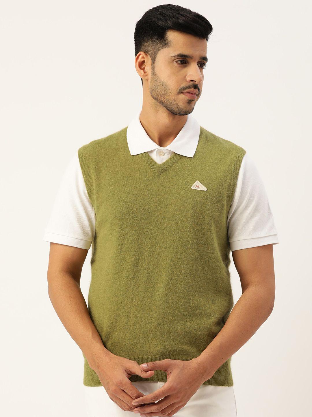 monte carlo men green solid sweater vest