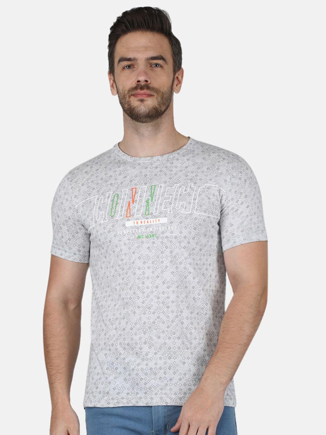 monte carlo men grey typography printed t-shirt