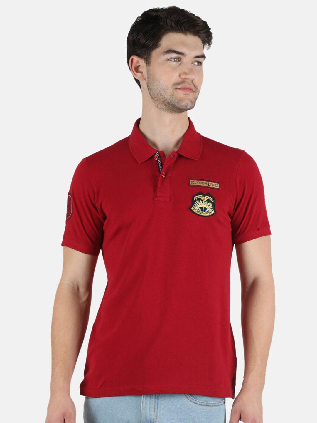 monte carlo men maroon polo collar t-shirt