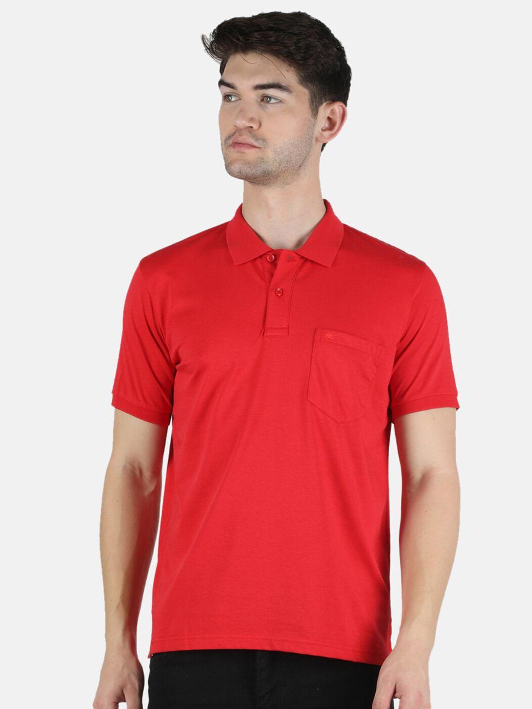 monte carlo men red polo collar t-shirt