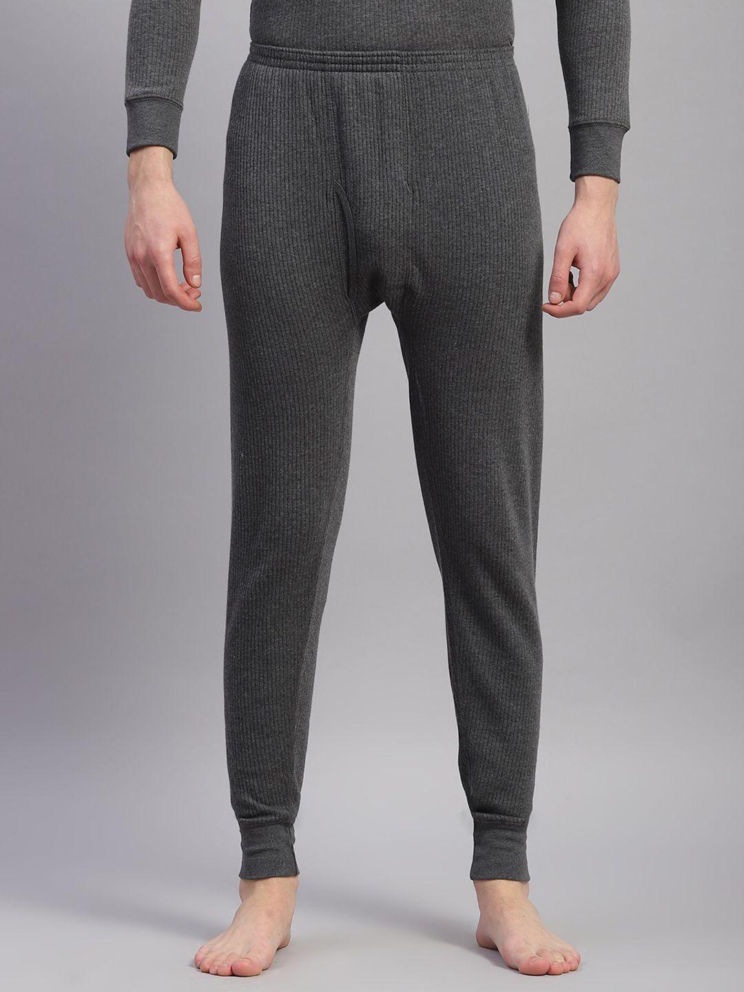 monte carlo men ribbed cotton mid-rise thermal bottoms