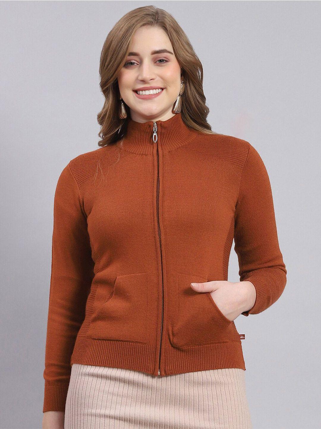 monte carlo mock collar modal front-open sweater