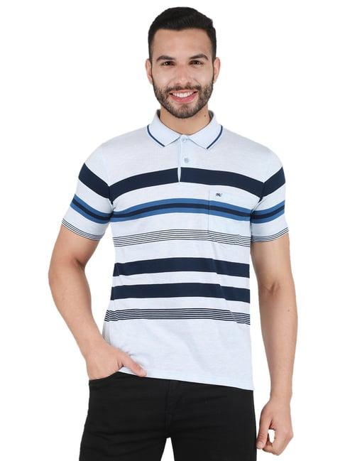monte carlo multicolor regular fit striped polo t-shirt
