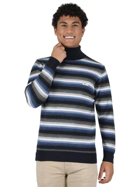 monte carlo multicolor regular fit striped sweater