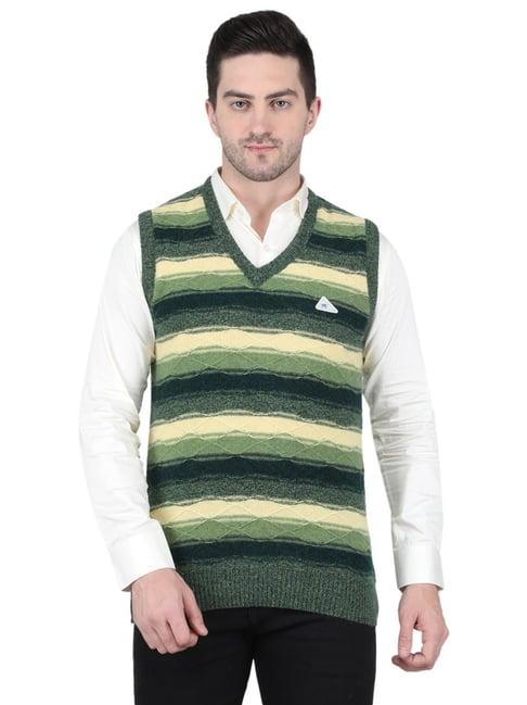 monte carlo multicolor regular fit v neck self design sweater