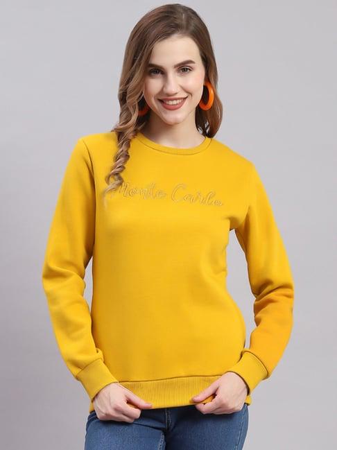 monte carlo mustard embroidered pullover