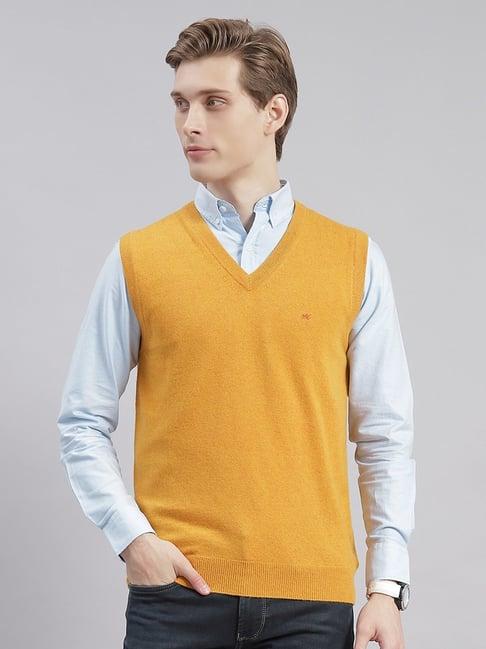 monte carlo mustard regular fit sweater