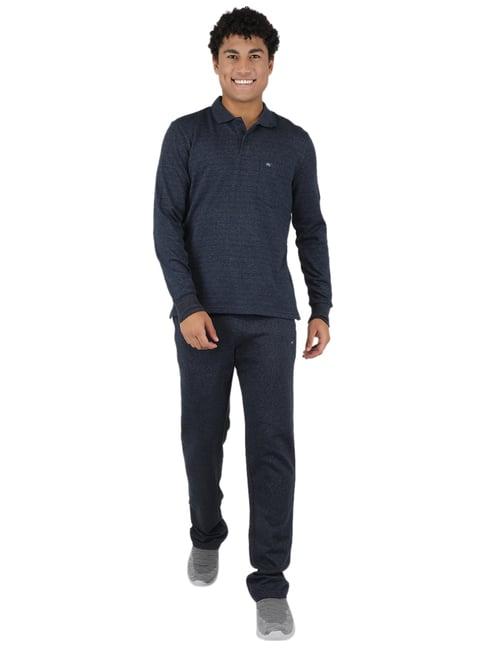 monte carlo navy regular fit striped tracksuits