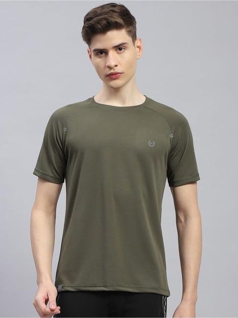 monte carlo olive regular fit printed t-shirt