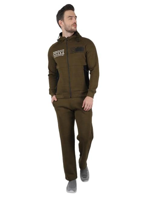 monte carlo olive slim fit printed tracksuits