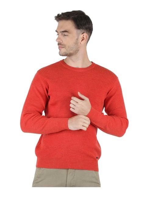 monte carlo orange round neck pullover