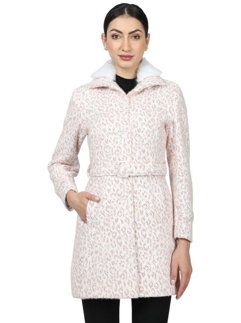 monte carlo pink & white printed coat