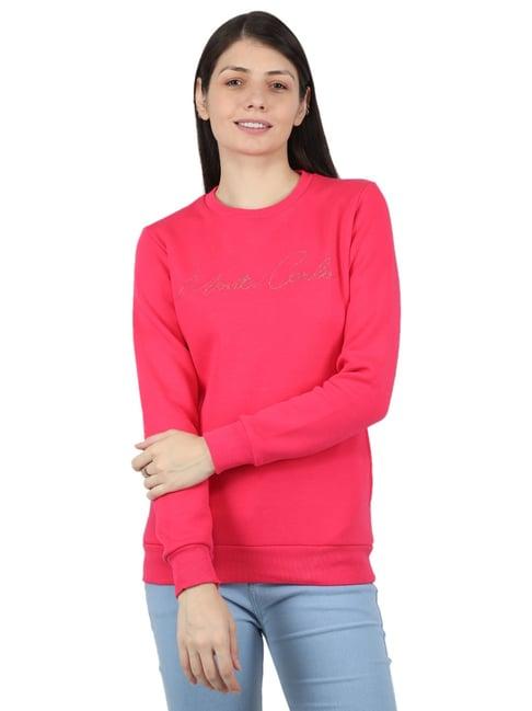 monte carlo pink embroidered pullover