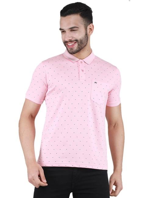 monte carlo pink regular fit printed polo t-shirt