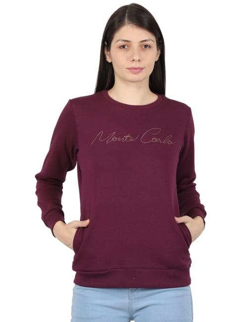 monte carlo purple embroidered pullover