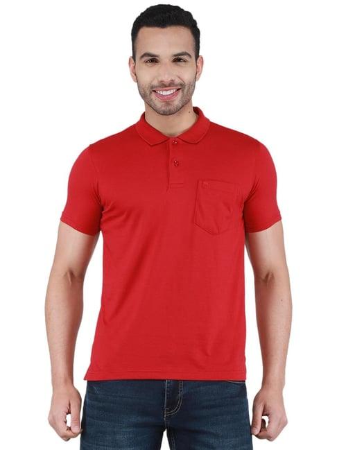 monte carlo red regular fit polo t-shirt