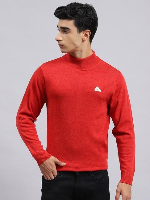 monte carlo red regular fit sweater