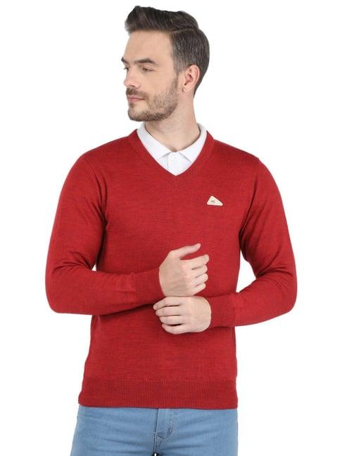 monte carlo red regular fit sweater