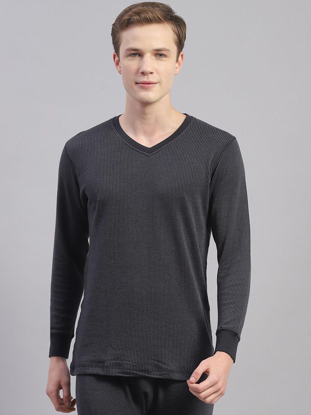 monte carlo ribbed cotton v-neck  thermal top