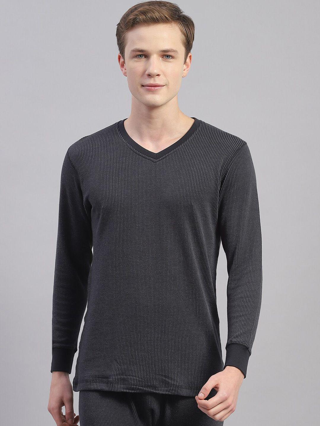 monte carlo ribbed v-neck cotton thermal top