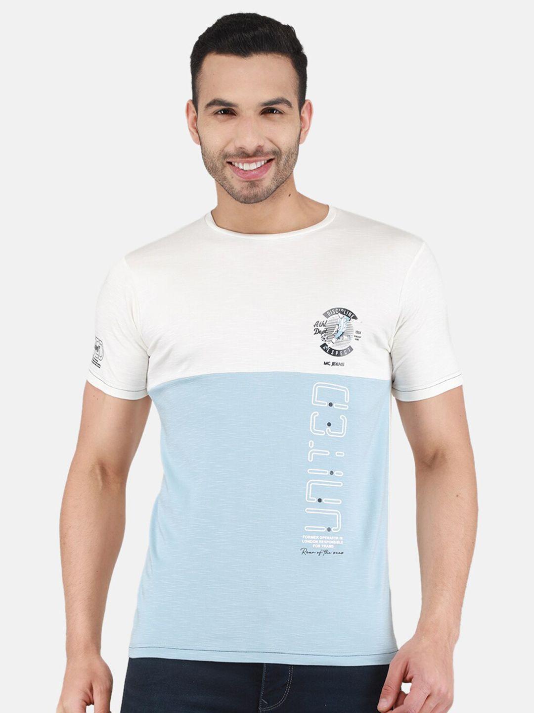 monte carlo round neck colourblocked t-shirt