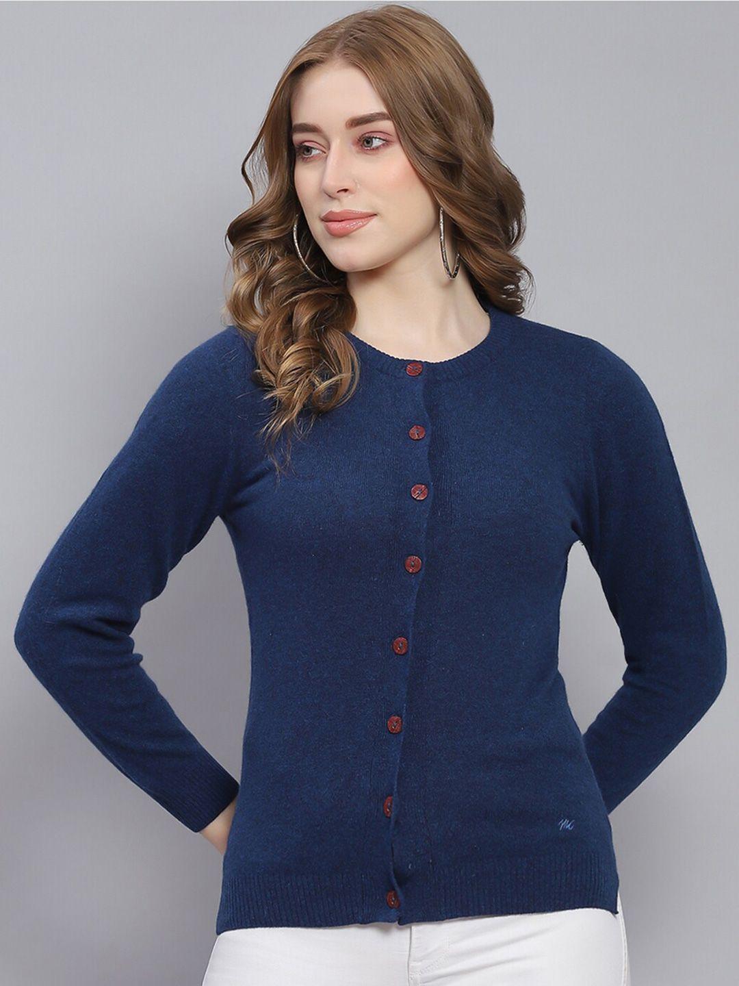 monte carlo round neck long sleeves woollen cardigan