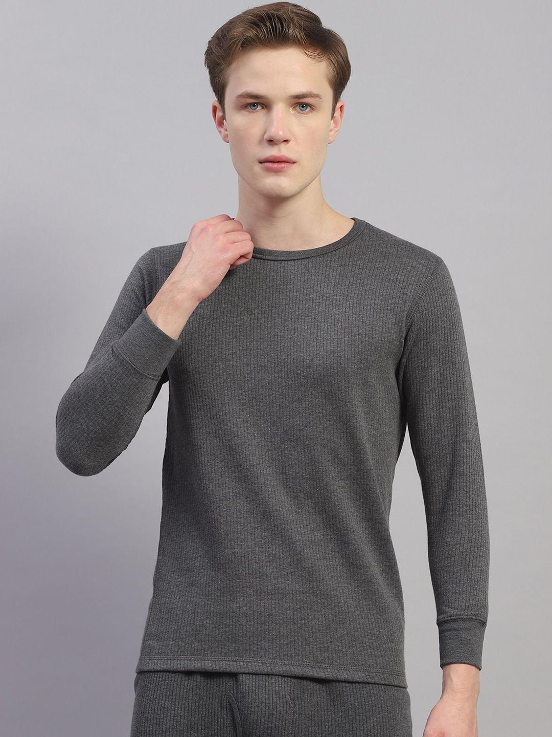 monte carlo round neck ribbed cotton thermal top