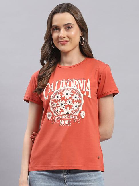 monte carlo rust graphic print t-shirt