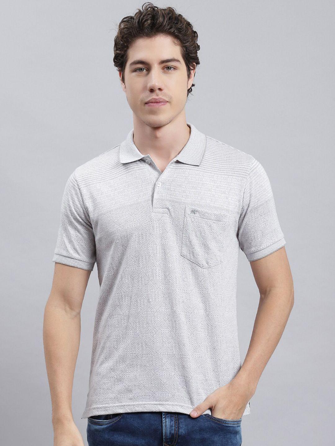 monte carlo self design polo collar cotton t-shirt