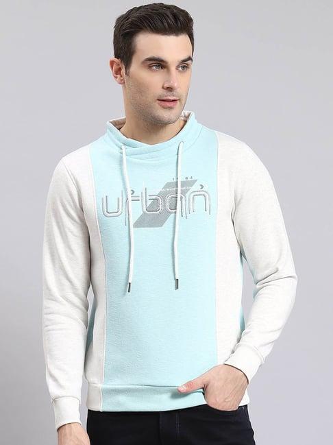 monte carlo sky blue & white smart fit sweatshirt