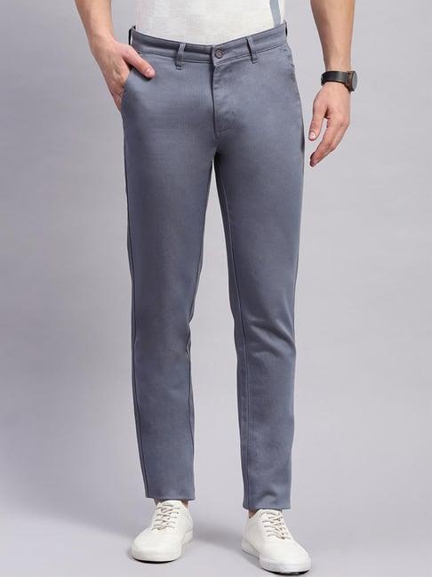 monte carlo slate cotton regular fit trousers