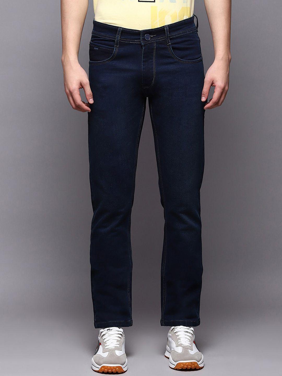 monte carlo slim fit high-rise clean look cotton dark jeans