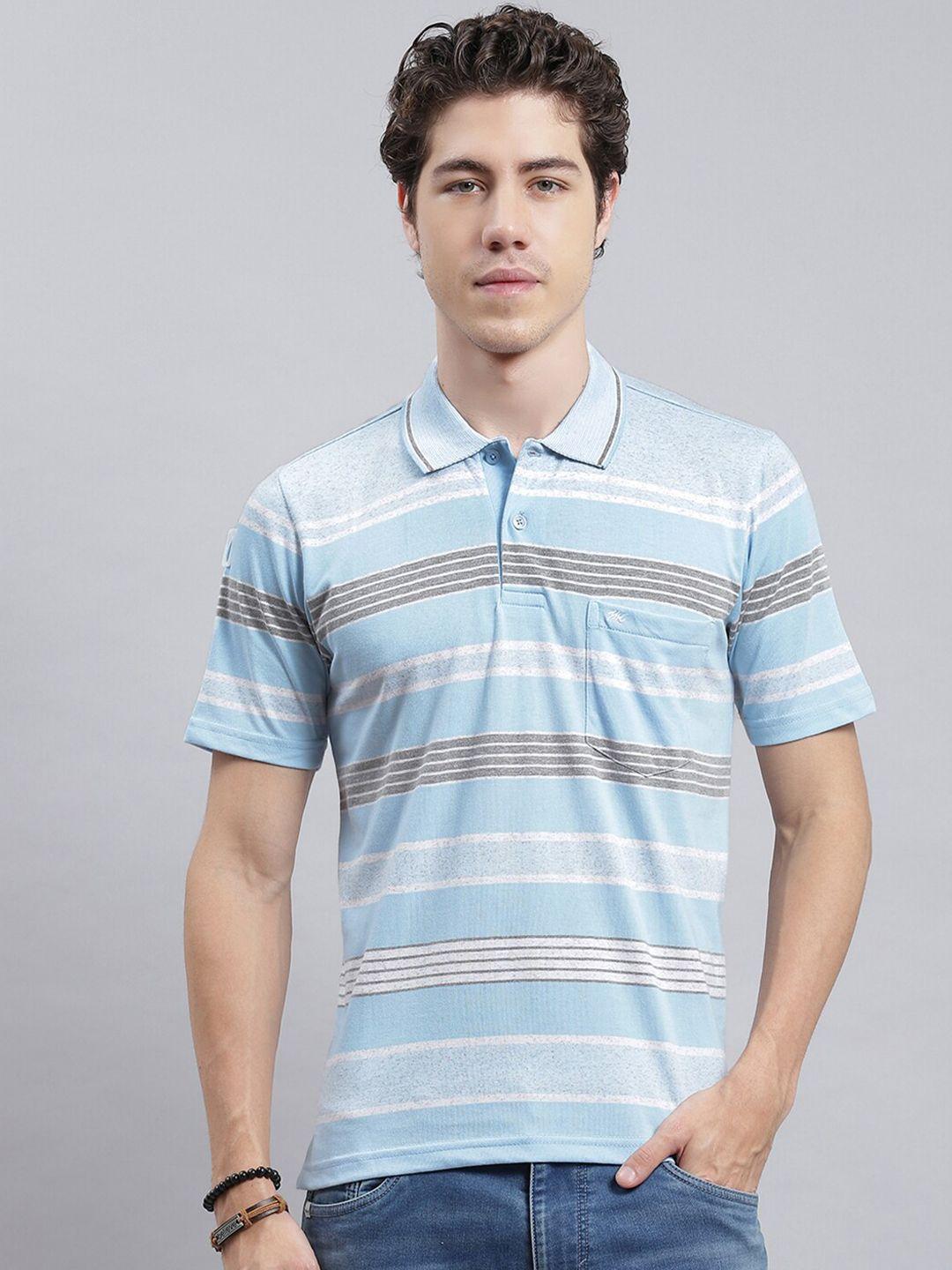 monte carlo striped polo collar regular fit casual t-shirt