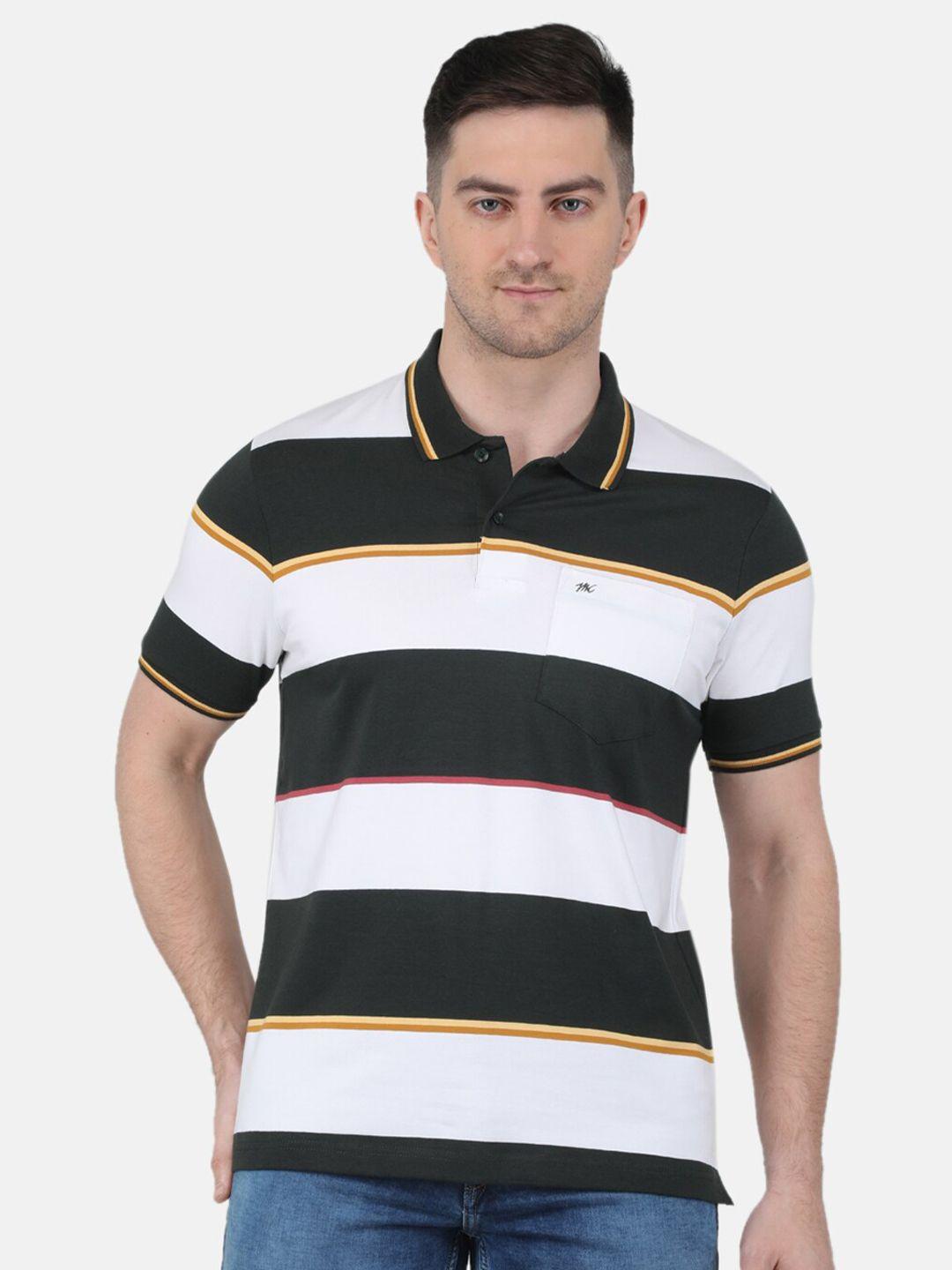 monte carlo striped polo collar t-shirt