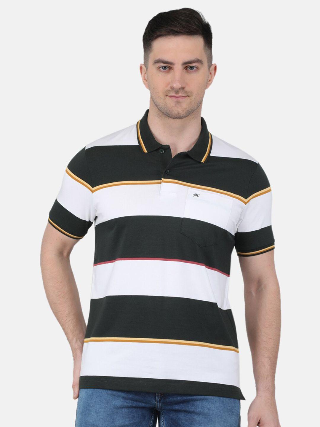 monte carlo striped polo collar t-shirt