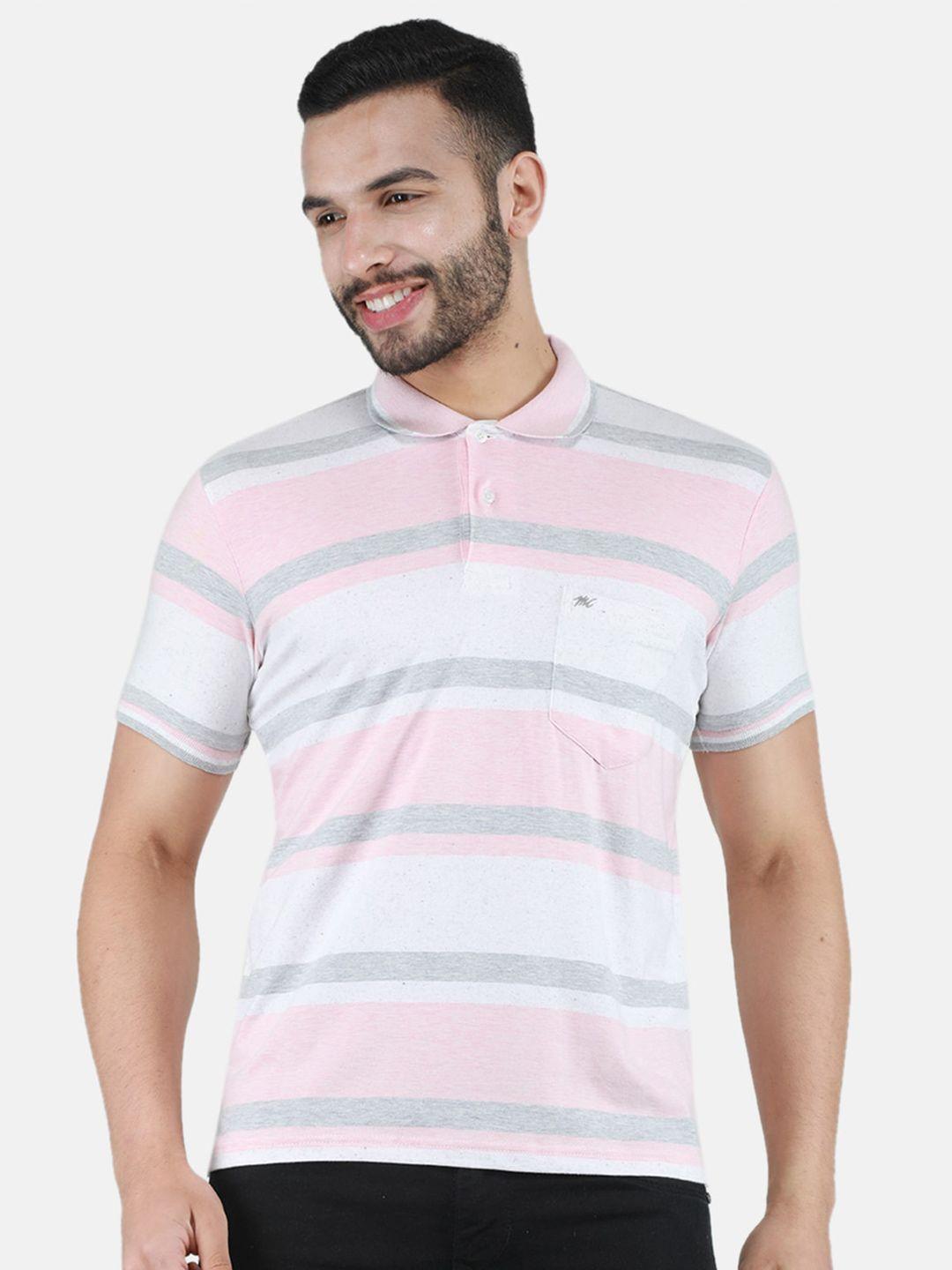 monte carlo striped polo collar t-shirt