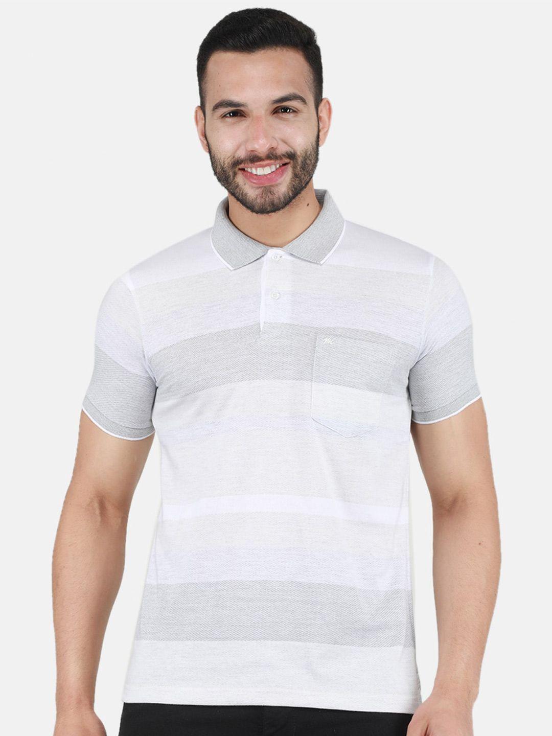 monte carlo striped polo collar t-shirt