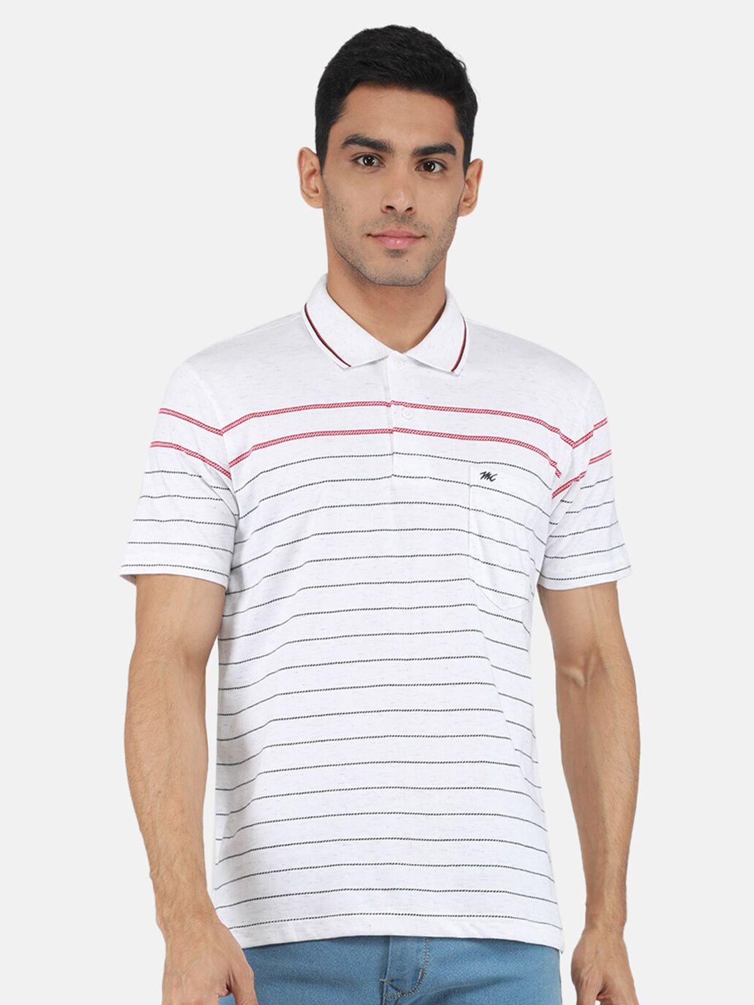 monte carlo striped polo collar t-shirt